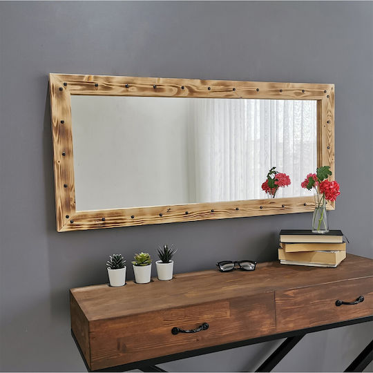 Aberto Design Wall Mirror with White Wooden Frame 110x50cm 1pcs