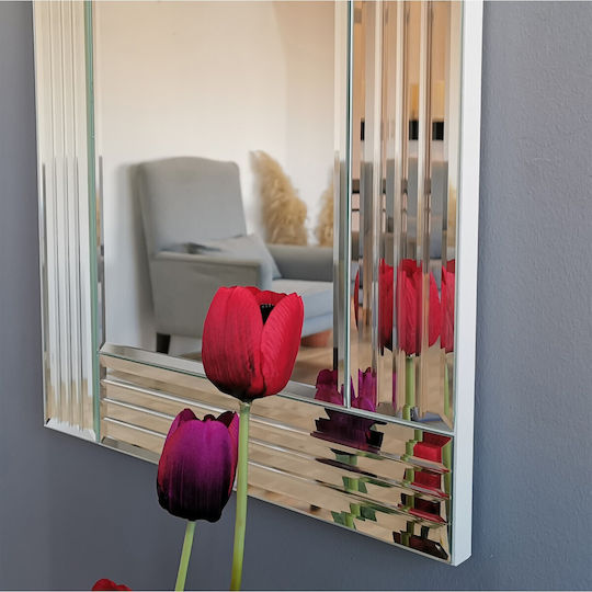 Aberto Design Като Огледало за Стена Пълноразмерно с Сив Дърво Рамка 120x40см 1бр