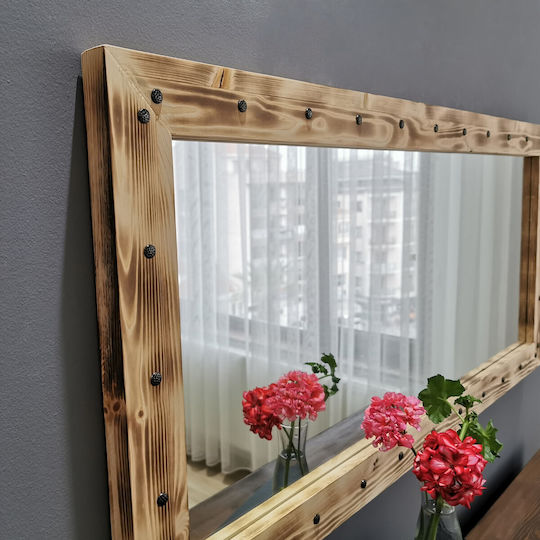 Aberto Design Wall Mirror with White Wooden Frame 110x50cm 1pcs