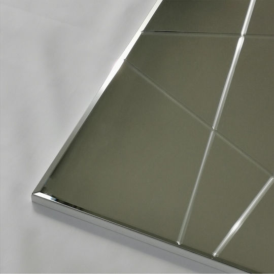 Aberto Design Като Огледало за Стена Пълноразмерно с Сив Дърво Рамка 130x62см 1бр
