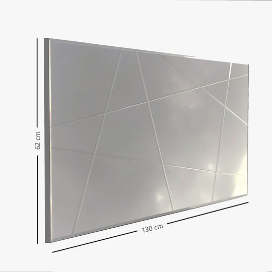 Aberto Design Като Огледало за Стена Пълноразмерно с Сив Дърво Рамка 130x62см 1бр