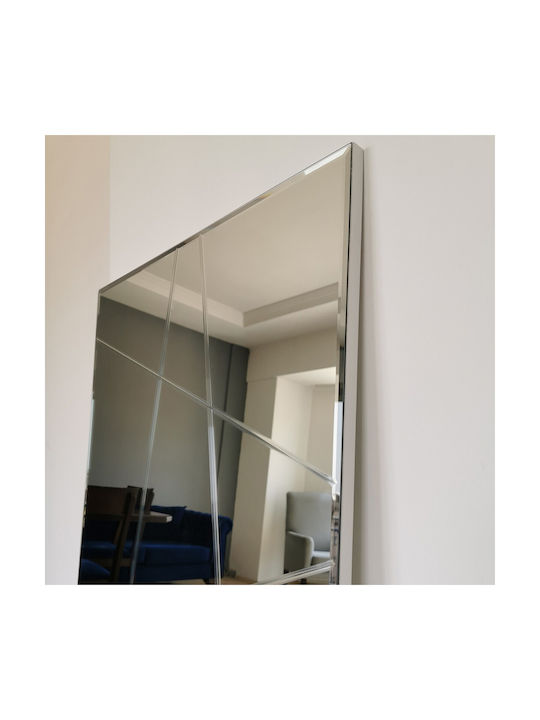 Aberto Design Oglindă de Perete De Corp Întreg cu Gri Ramă din Lemn 130x62cm 1buc