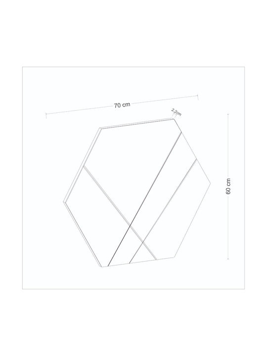 Καθρέπτης Τοίχου Saga 116sam1123 70x2,2x60cm White Hanah Home Mdf