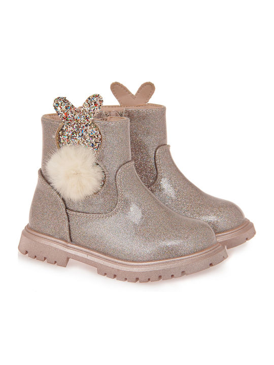 Kids Boots with Zipper Pink