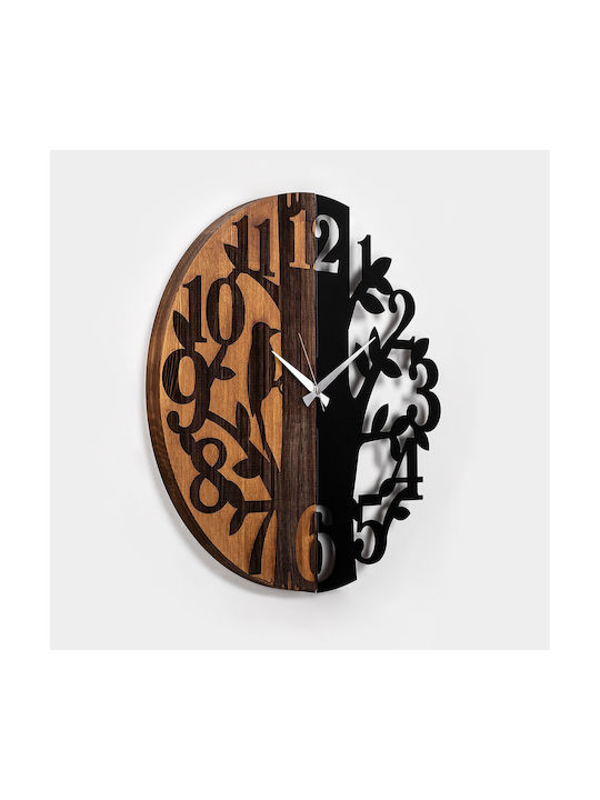 Wall Clock 539tnl1170 Φ56cm Walnut-black Wallity Metal Wood