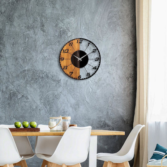 Linear Wall Clock 539tnl1143 56x3x56cm Walnut-black Wallity Metal Wood
