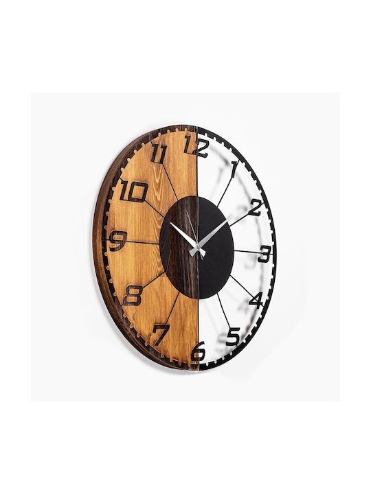 Linear Wall Clock 539tnl1143 56x3x56cm Walnut-black Wallity Metal Wood