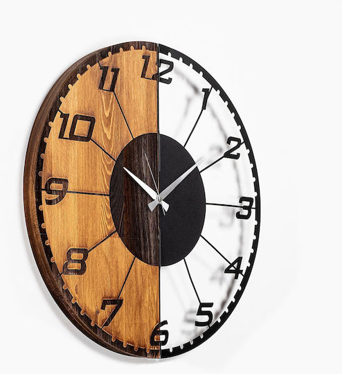 Linear Wall Clock 539tnl1143 56x3x56cm Walnut-black Wallity Metal Wood