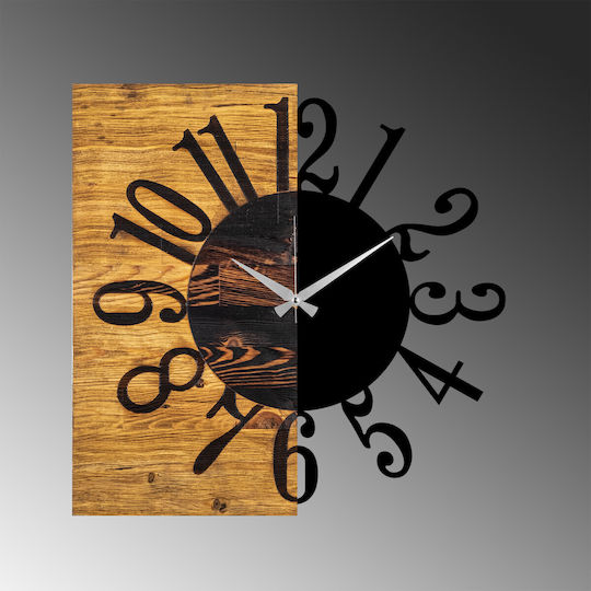 Ρολόι Τοίχου 539tnl1107 58x3x58cm Walnut-black Wallity Μέταλλο Ξύλο