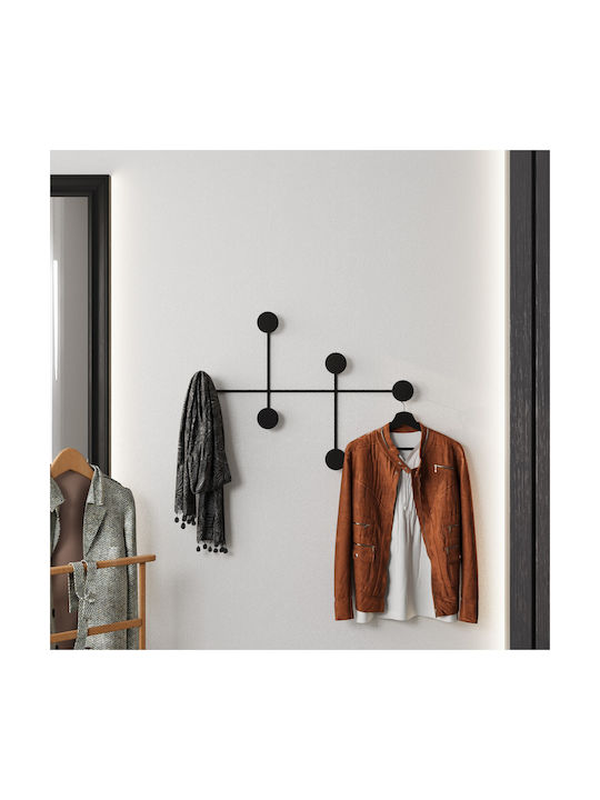 Wall Hanger 6 Positions Dama 494pyt1129 82x60x10cm Black Wallity Metal