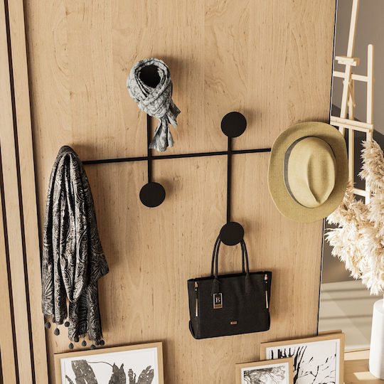 Wall Hanger 6 Positions Dama 494pyt1129 82x60x10cm Black Wallity Metal