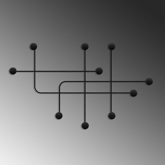 Samara 10-Position Wall Hanger 494pyt1130 107x64x10cm Black Wallity Metal