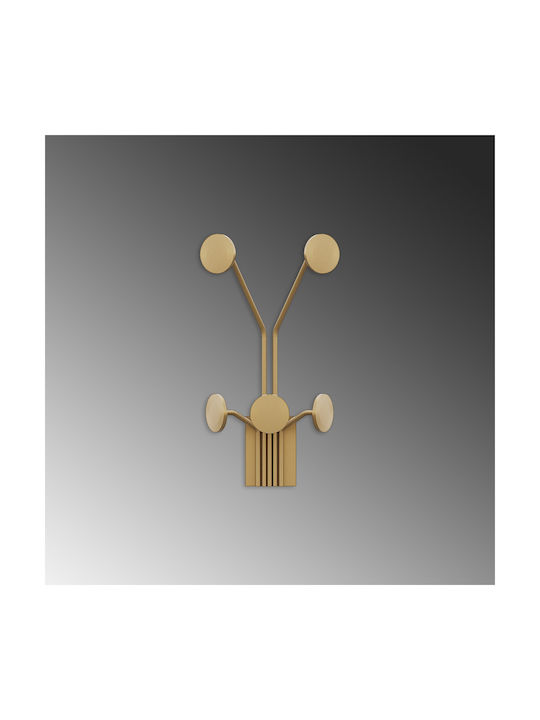Κρεμάστρα Τοίχου 5 Θέσεων Giraffe 494pyt1152 24x16x40cm Gold Wallity Μέταλλο