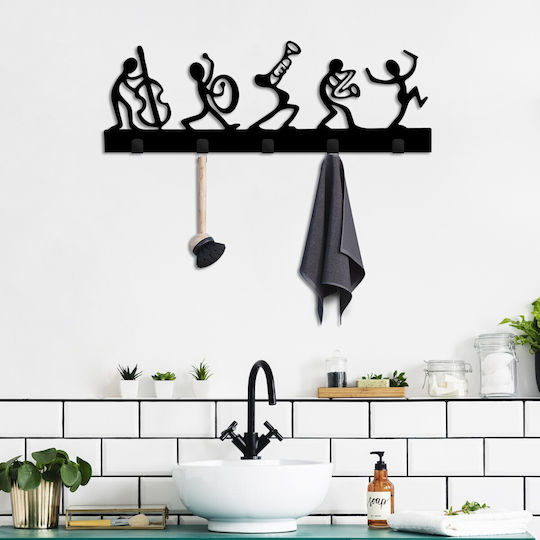 Wallity Μεταλλική 5 Θέσεων 60x25x2cm Wallity Μεταλλική 5 Θέσεων 60x25x2cm
