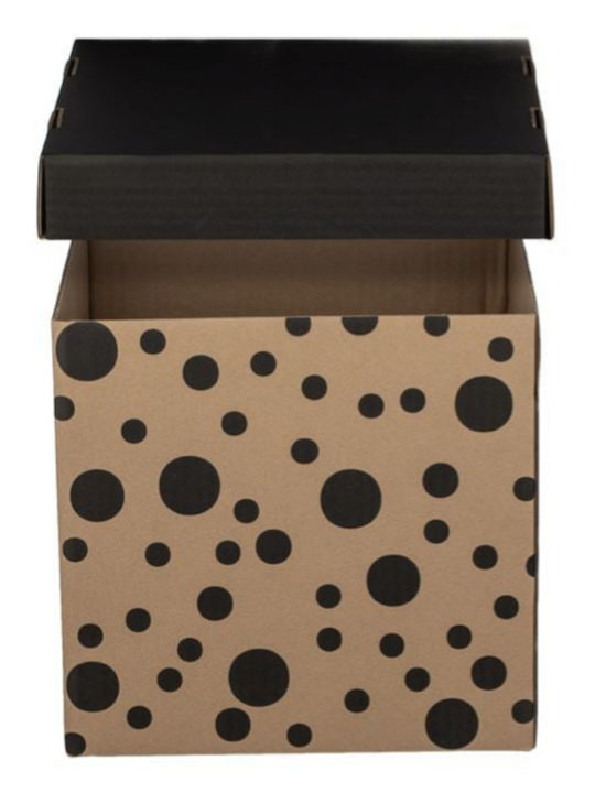 Paper Storage Box with Lid Beige 25x26x24cm 2pcs
