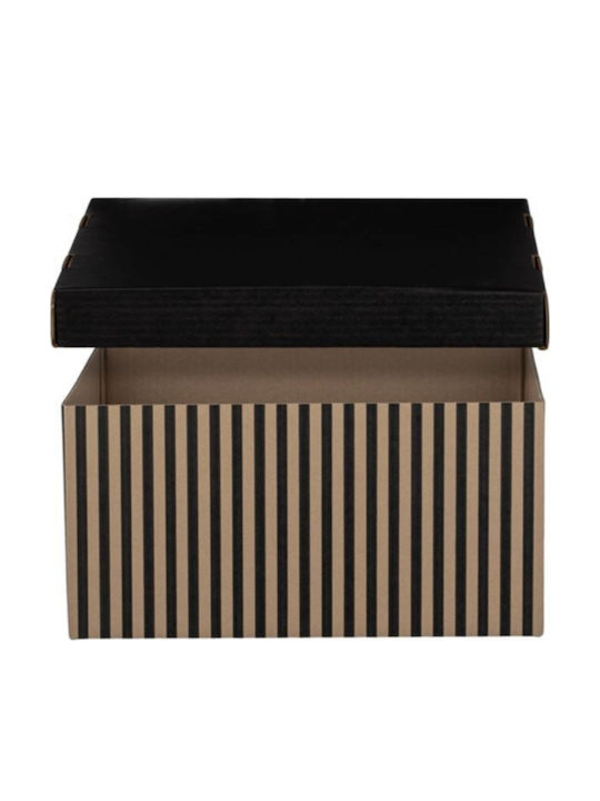 Paper Storage Box with Lid Beige 37x27x18cm 2pcs