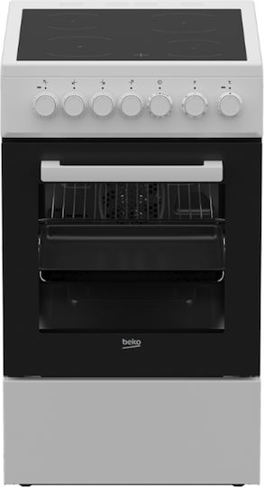 Beko Готварска печка 55лт с керамични котлони Ш50см. Бяла