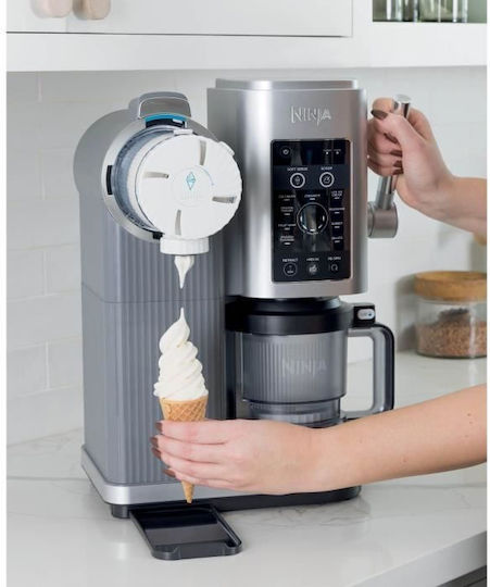 Ninja CREAMi Scoop & Swirl Παγωτομηχανή 2x480ml Ασημί