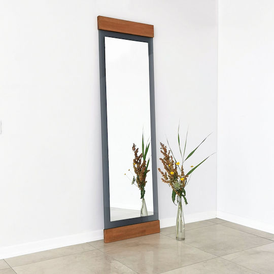 Aberto Design Boden- oder Standspiegel mit Beigem Metallischem Rahmen 170x50cm