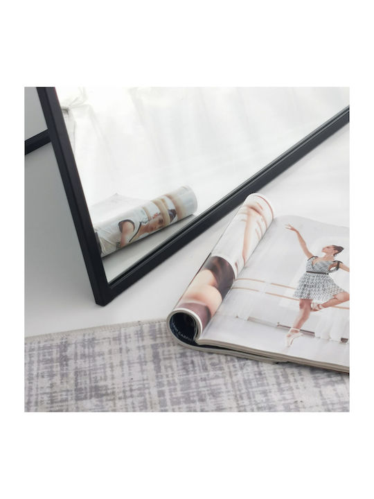 Aberto Design Arched Floor Mirror with Black Metal Frame 180x65cm