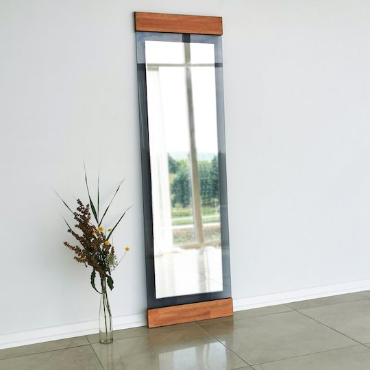 Aberto Design Boden- oder Standspiegel mit Beigem Metallischem Rahmen 170x50cm