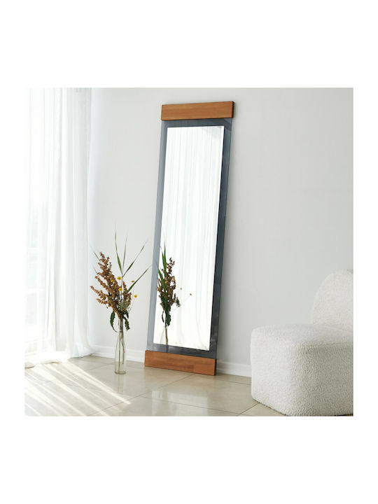 Aberto Design Boden- oder Standspiegel mit Beigem Metallischem Rahmen 170x50cm