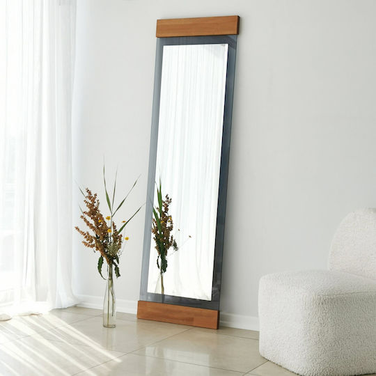 Aberto Design Boden- oder Standspiegel mit Beigem Metallischem Rahmen 170x50cm