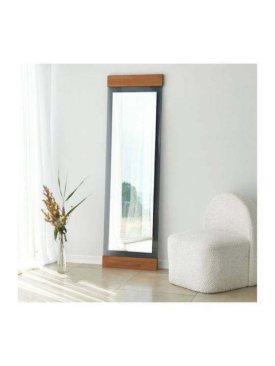 Aberto Design Boden- oder Standspiegel mit Beigem Metallischem Rahmen 170x50cm