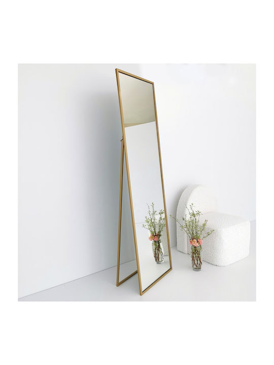 Aberto Design Oglindă De Podea Cu Cadru Metalic Auriu 170x60cm