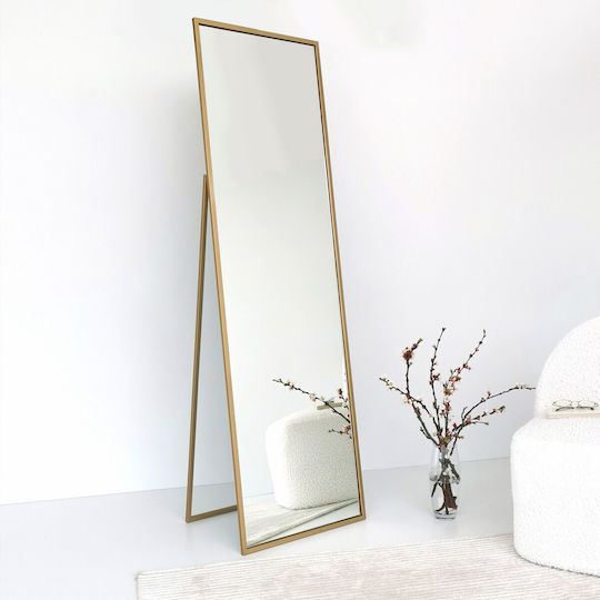 Aberto Design Oglindă De Podea Cu Cadru Metalic Auriu 170x60cm