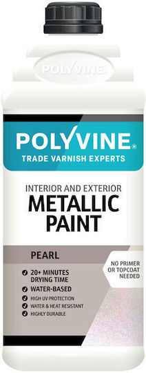 Polyvine Metallic Shimmer Χρώμα Τεχνοτροπίας Διάφανο 500ml