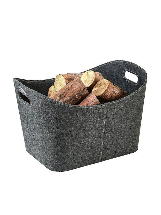 Home & Camp HCFT0973 Fabric Firewood Basket 53.5x43x36cm Gray