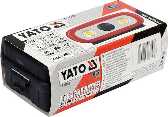 Yato Taschenlampe LED IP44 mit maximaler Helligkeit 2000lm Rot