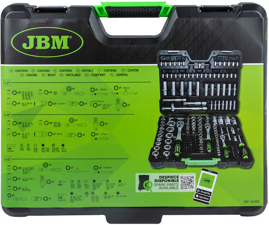 JBM Set Ratchet 1\2" & 1\4" & 3\8" 179pcs
