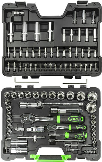 JBM Set de chei tubulare și clichet 1\2" & 1\4" 94buc