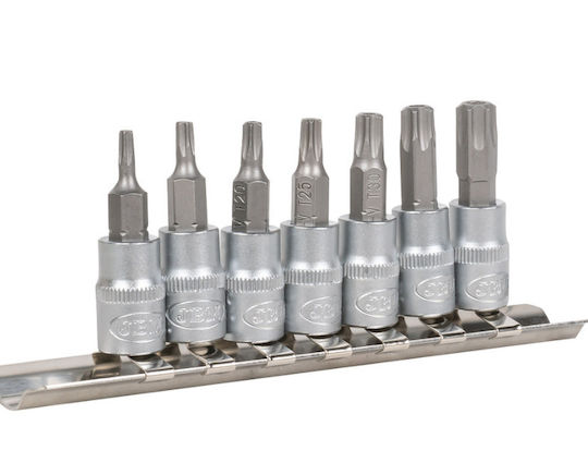 JBM Socket with Motor Torx and Socket 1/4'' Set 7pcs
