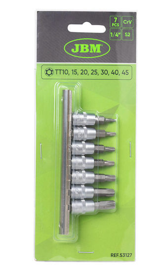 JBM Socket with Motor Torx and Socket 1/4'' Set 7pcs