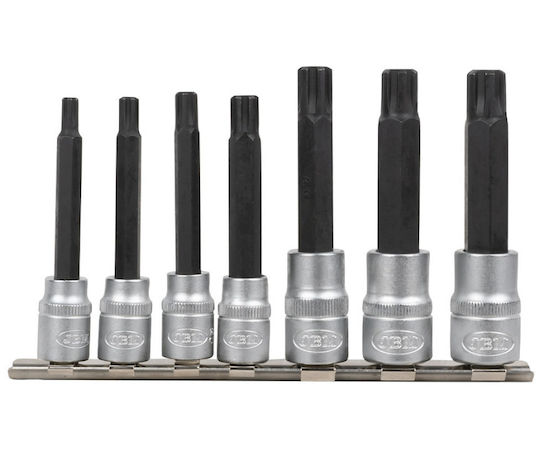JBM Chei tubulare cu Vârfuri Ribe și Patrat de Prindere 1/2'', 3/8'' Set 7buc