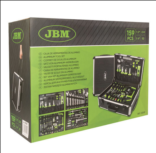 JBM Werkzeugkoffer mit 159 Werkzeugsatz für Elektriker