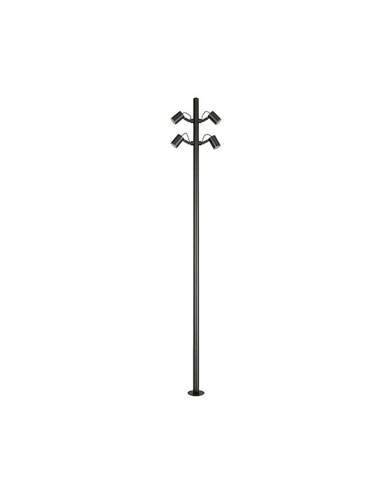 Zambelis Lights Φωτιστικό Κολώνα LED Εξωτερικού Χώρου 35W με Θερμό Λευκό Φως IP65 Μαύρο