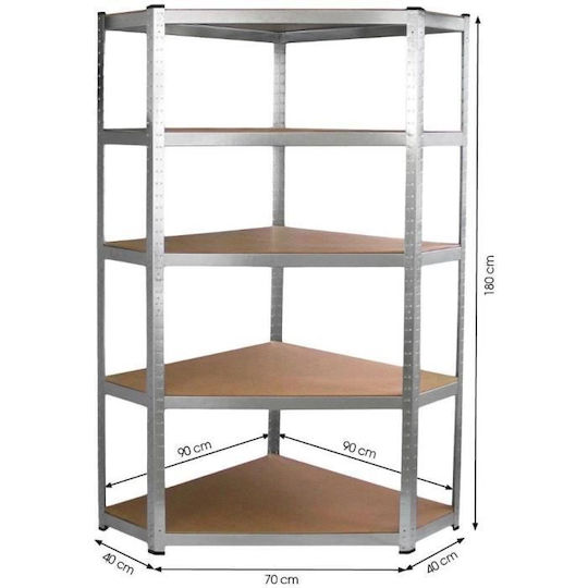 Fieldmann Corner Shelf Dexion Galvanized 90x40x180cm FDR 1840R
