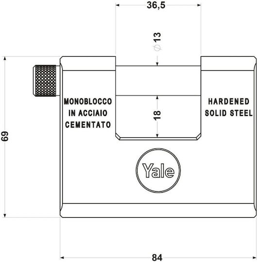 Yale Lăcăt Monoblock cu cheie 84mm 1buc