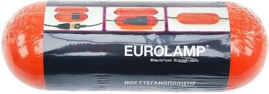 Eurolamp Ηλεκτρολογικό Κουτί Εξωτερικής Τοποθέτησης IP44 Στεγανοποίησης για Σούκο Φις σε Πορτοκαλί Χρώμα