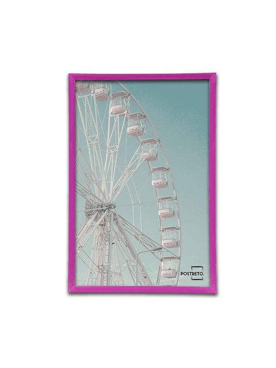 Plastic Picture Frame with Purple Frame