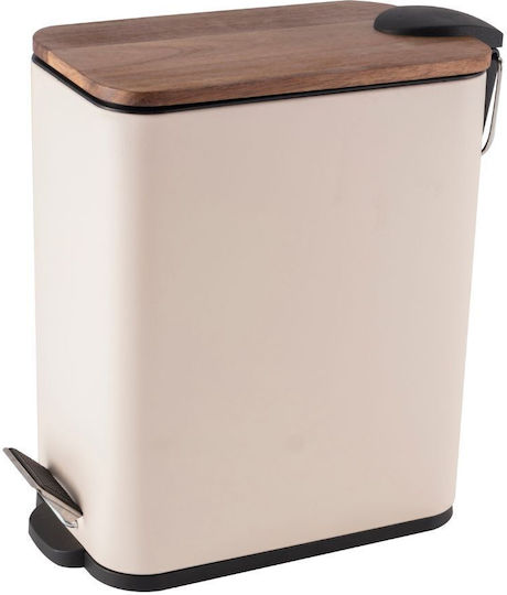 Metallisch Set aus Toilettenbürste und Mülleimer für das Badezimmer 5Es Beige Metallisch Set aus Toilettenbürste und Mülleimer für das Badezimmer 5Es Beige
