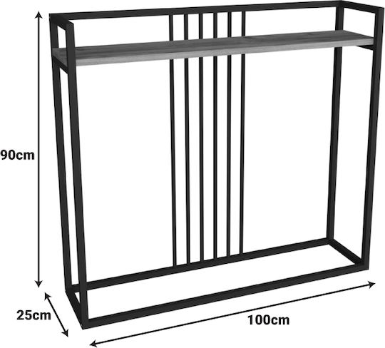 Convida Metal Console Table Gray L100xW25xH90cm