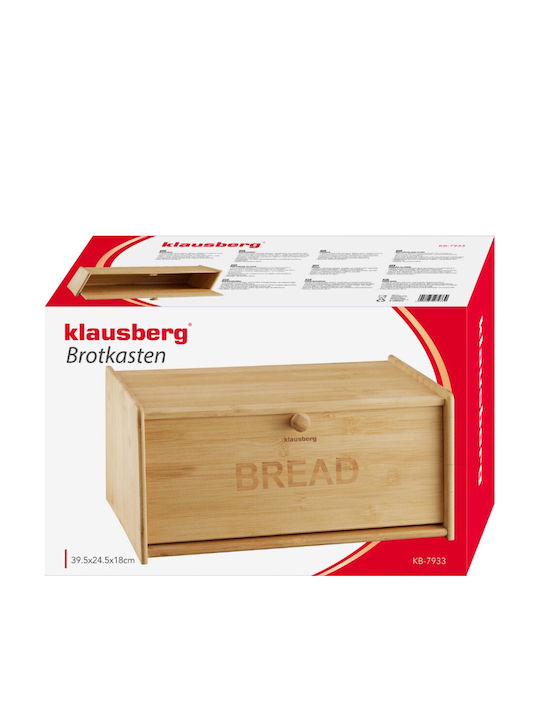Klausberg Bread Box made of Bamboo Brown 39.5x24.5x18cm