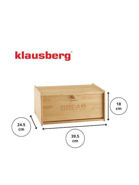 Klausberg Bread Box made of Bamboo Brown 39.5x24.5x18cm