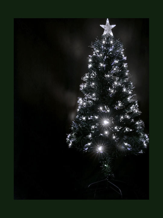 Brad de Crăciun 120cm cu Iluminare cu Fibre Optice