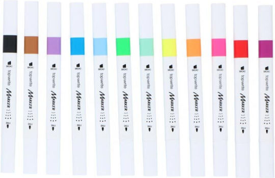 Topwrite Board & Fine Markere de Desen Set 12buc
